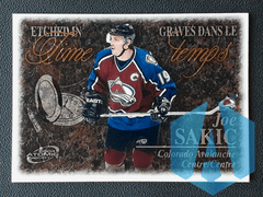 2003-04 Pacific Atomic McDonald's Etched In Time #1 Joe Sakic Colorado